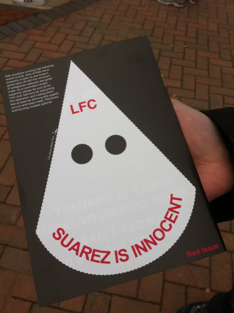 Red Issue causing a stir with Suarez gag #mufc #liverpool 