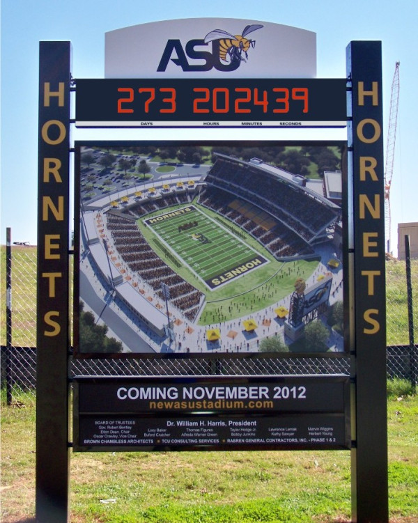 Thanks, Alabama State University, for allowing us to make and install your countdown clock sign!