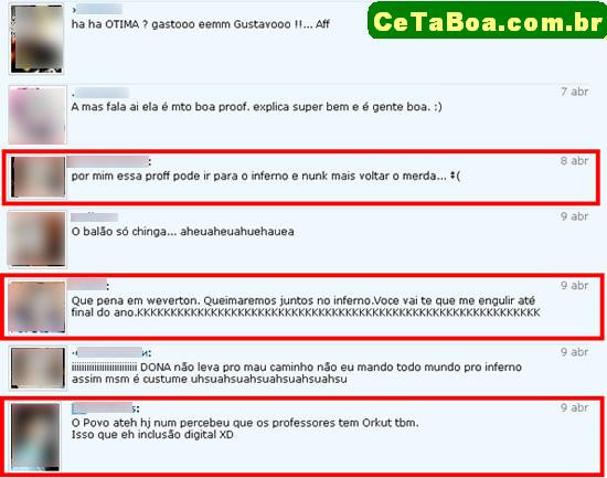 Aluno que se ferrou no orkut...