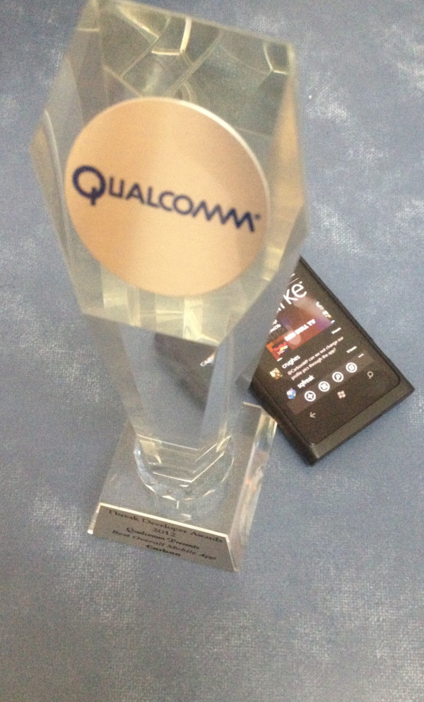 We jus' won our first award "Best Overall Mobile App" in #TDCDubai event presented by Qualcomm...