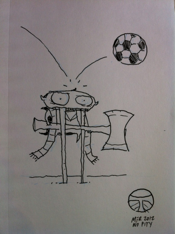 Train-to- #ECCC sketch request by @splunge2000 : The Sabertooth Vampire in one of those @TimbersFC fan ads. #RCTID 