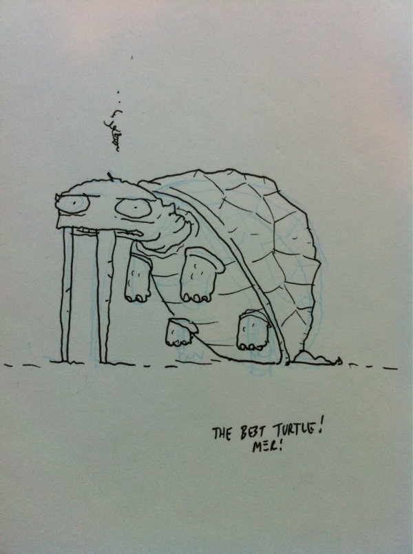 Train-to- #ECCC sketch request by @FlikMage : "Draw the STV as the best turtle."