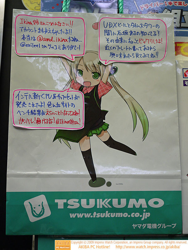 「Ikina姉さんごめんなさい!! アカウントまちがえちゃったよ!! 本当は @amd_ikina だね… @evileelさんツッコミありがとー！」TSUKUMO eX.前のつくもたん