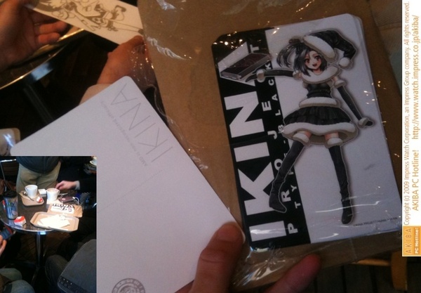 リナックスカフェでAMD非公認勝手萌えキャラIkina( @amd_ikina )のポストカードを有志グループで配付中。10枚ほど出て残り40枚ほど。