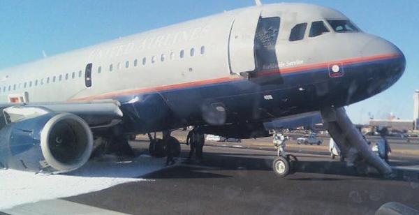 United Flight 634 after emergency landing at Newark