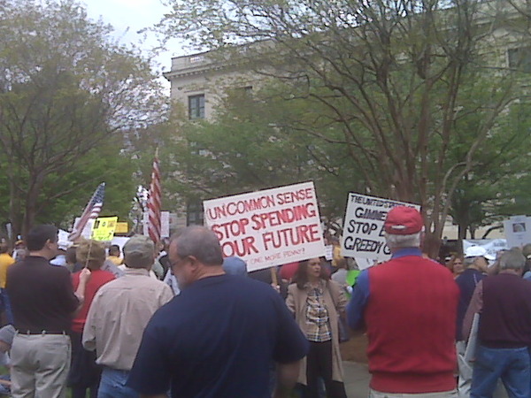 Charlotte #teaparty . Maybe 1,000 people. Hard to tell. Great atmosphere!
