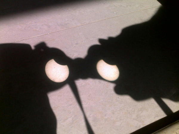 Binoc projection. #solareclipse #nagpur @eclipsewatch
