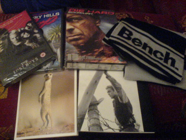 Some of my presents and cards, also got a cool Bench hat (which I was wearing when the picture was taken)