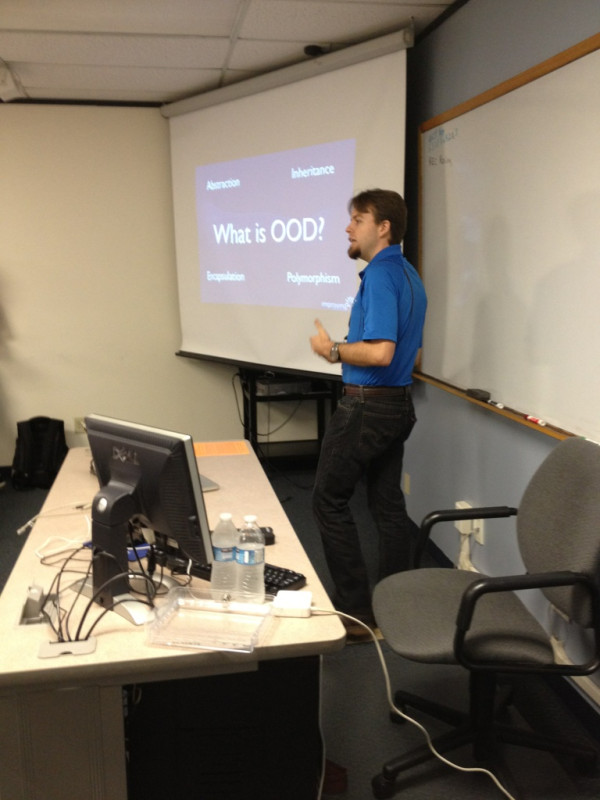Chris Weldon is speaking on SOLID at #austincodecamp