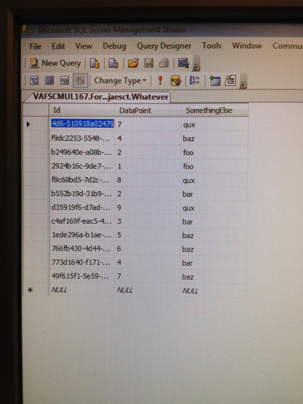 this is a database table