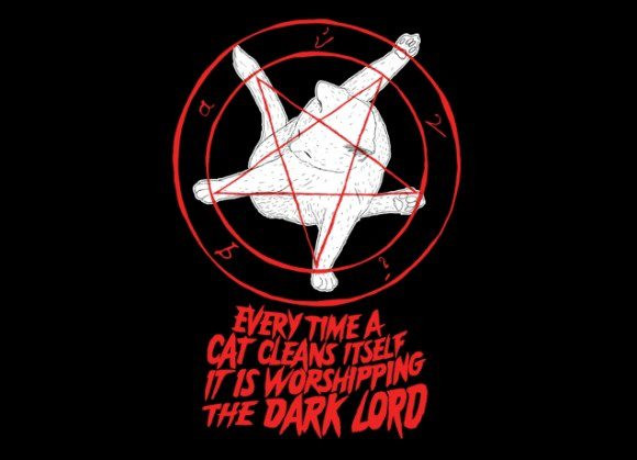 When A #Cat Cleans Itself It Is Worshipping #Satan (see pic) @ChurchOfSatan #Animals #Nature #Funny #Satanism