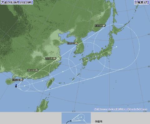 台風5号の進路ｗｗｗｗｗ