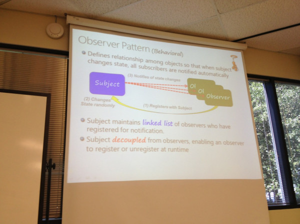 a slide from Rob Vettor's presentation on patterns at #austincodecamp