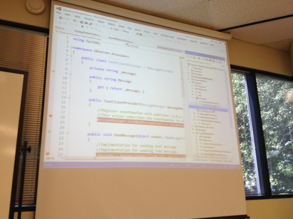a slide from Rob Vettor's presentation on patterns at #austincodecamp