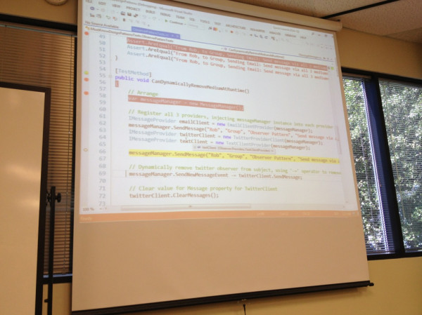 a slide from Rob Vettor's presentation on patterns at #austincodecamp