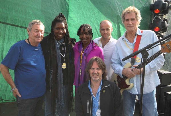Preshow Band pic at Goodwood this w/e. Nick Mason Durga and Lorelei McBroom Tony Clarke John Illsley and myself