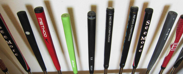 Here's a pic from the PutterZone HQ. Sort of a "putter peacock," isn't it? 