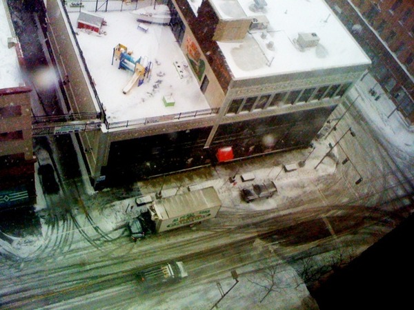 View from the 12th floor of my office bldg in downtown #Toledo. Could be worse, but I'm not looking fwd to the drive home.