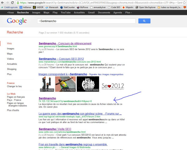 Et si le #sentimancho était un machin bizarre qui fasse que google indexe ses propres pages de résultats ? 
#WTF