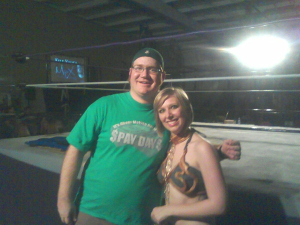Me and the lovely Kate Carroll who is rocking the princess Lea bikini @MPXWrestling