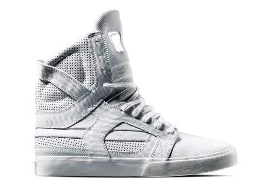 The Supra Skytop II in all white. Like it. Like white kicks.
