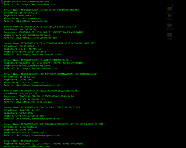 По-ходу ломанули сервак, которые отдает мне ответы whois
