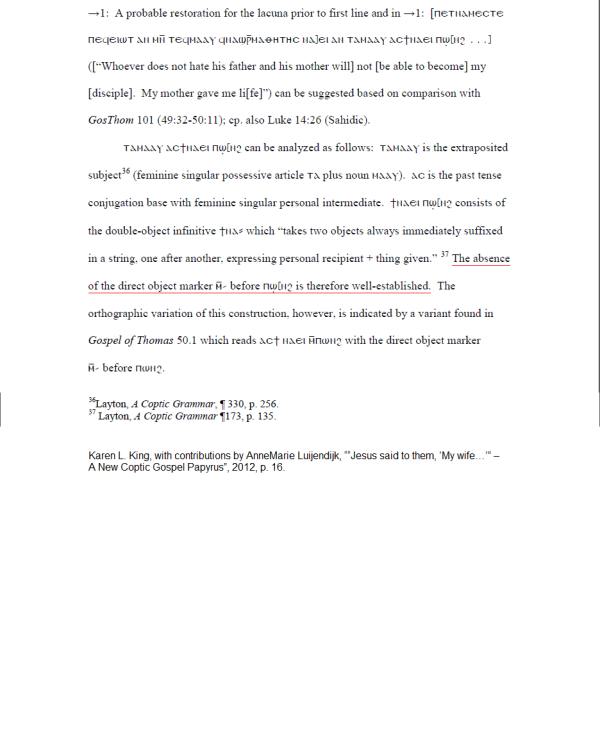 Karen L. King : http://news.hds.harvard.edu/files/King_JesusSaidToThem_draft_0917.pdf.