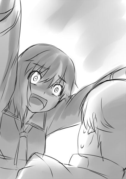おまけ　ラジエルと刹那の壁ドン（逃走）