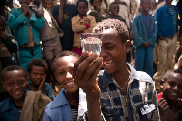18-year-old Achenef now drinks clean water from a charitywater spring protection (same village as nun tadfaleh)