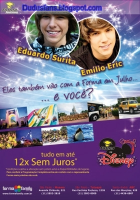 Dudu e o emilio vão para Disney! http://dudusfans.blogspot.com