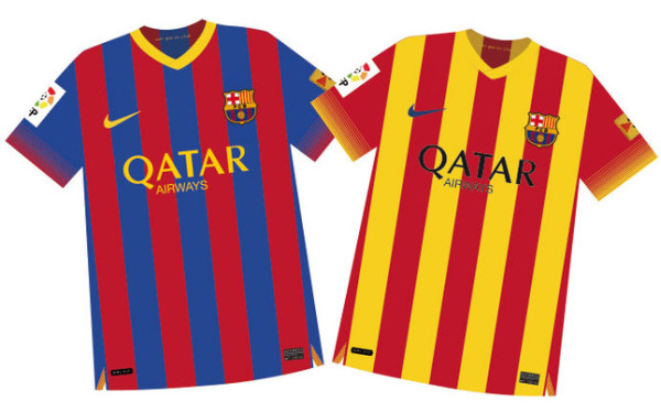 Possible new Barcelona home and away shirts for next season / Image: Sport