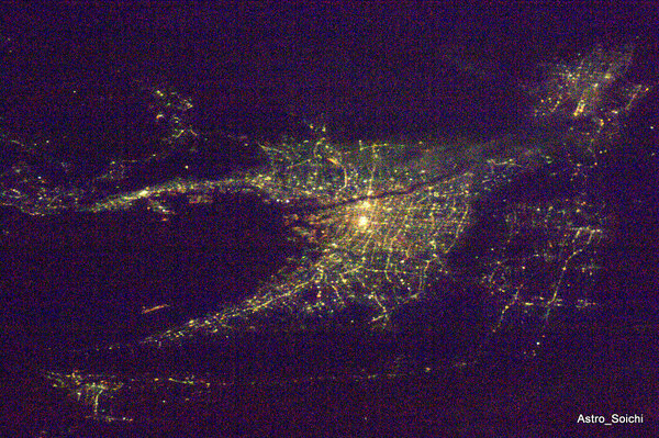 Kyoto, Osaka, and Kobe at night.