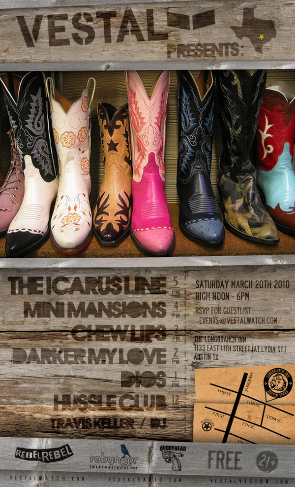 VESTAL PARTIES IN TEXAS (SXSW) ::: RSVP events@vestalwatch.com