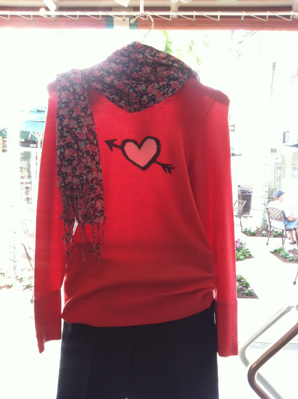 Heart Lily Pulitzer lightweight sweater at Panache. #heartsinthevillage #valentinesday #swfl