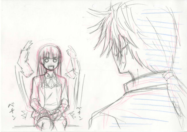 原画集に載せれなかったどうでもいい絵その２。イヴ「ひざまくらときいて」　ちなみに2枚とも仕事とは何の関係もないただの落書きです(:3_ヽ)_
