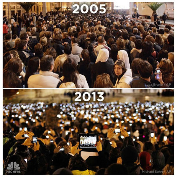 How the world has changed: St. Peter's Square in 2005 and 2013 #pope (via @hotwirepr)