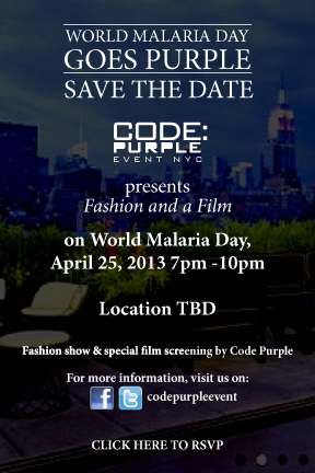 Save the date! World Malaria Day is going purple. RSVP here -- http://bit.ly/157T83k