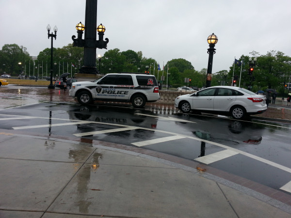 Curbs &amp; sidewalks at Union Station will break down (as before the redo) b/c of cop cars driving/parking on them: 