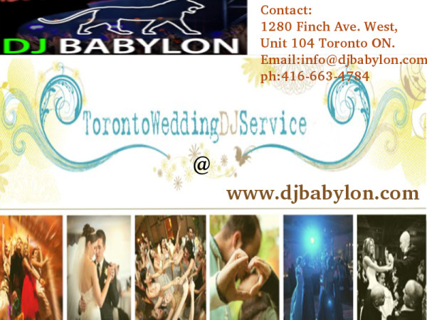 http://www.djbabylon.com/ we provide complete Disk Jockey services and audio production for events around the Greater Toronto Area. Only Babylon DJ’s guarantee they have the music selection your event requires, and when paired with our concert quality audio equipment, your event will have the sound you are looking for.