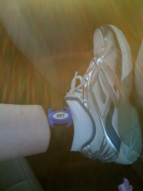 I feel like a criminal with my running chip.