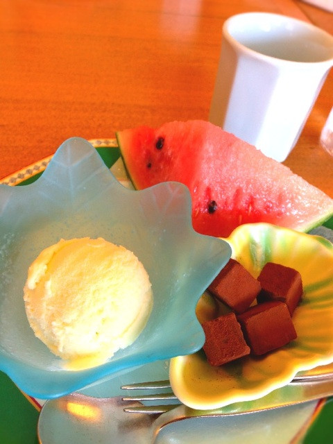西瓜と生チョコとアイスクリーム at 木曽路
