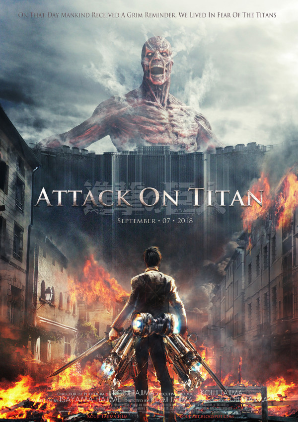 　　進撃の巨人の実写映画版ポスターを勝手に描いてみました　　