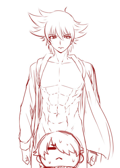 【男の裸注意】10分以内に5RTされたら、裸パーカーなカマエルを描かせてください。 http://shindanmaker.com/63875  か、描いた…(震え声)