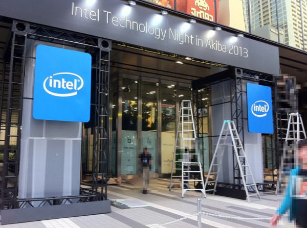 Intelが6月1日夜に実施する「Intel Technology Night in Akiba 2013」の準備が、ベルサール秋葉原で進められています。