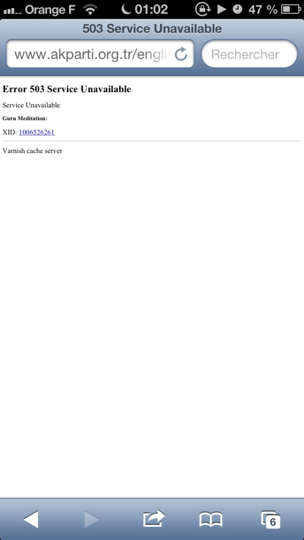 Le site du parti du président turque AKP inaccessible après une attaque supposée des #Anonymous.(RT)