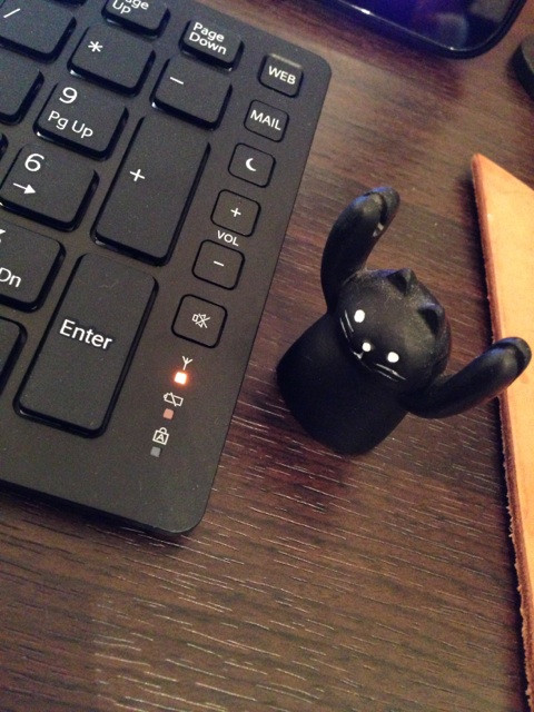 ピカピカ光る VAIO Tap 20 のキーボードについてるランプ。なにかの電波を受信してるんだろうか。パソコンの電源をOFFにしても点滅してるし。よくわかんない。