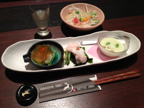 食前酢と前菜 at うさぎ屋 HANARE