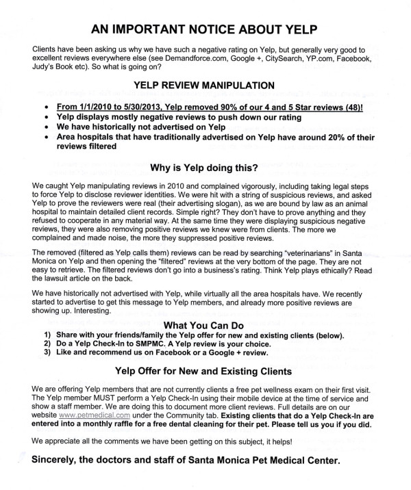 Local merchant strikes at @Yelp's mafia-like business practices, and quite justifiably #notocorporatemalfeasance