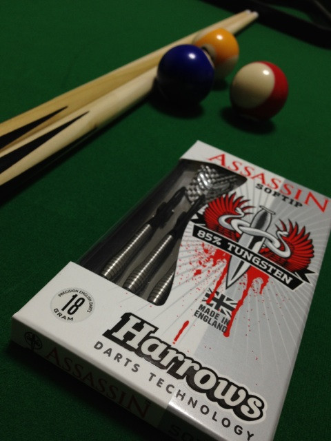 3本で3000円弱のソフトダーツ。 / Harrows ASSASSIN SOFTIP 85% TUNGSTEN 18 gram