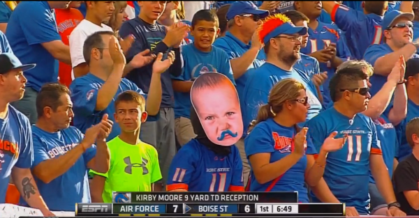 BOISE STATE BABY MOUSTACHE NOOOOOO 